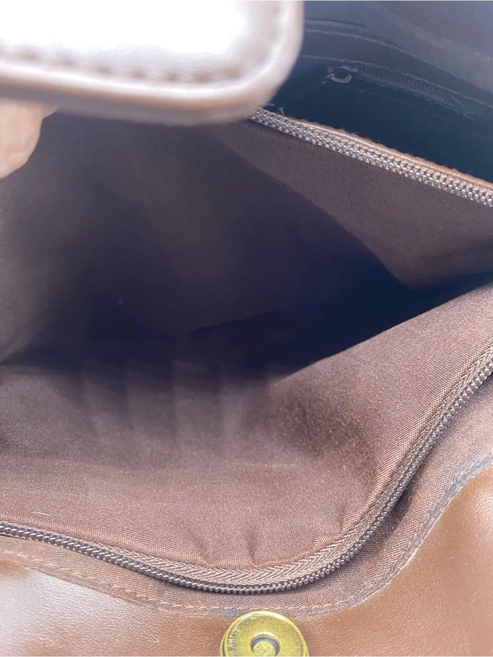 St. John's Bay Brown Suede Shoulder Tote with Girl & Scottie Appliqué - Picture 6 of 8